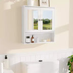 Wall-Mounted Bathroom Cabinet with Mirror Door and Adjustable Shelves