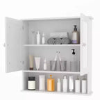 Wall-Mounted Bathroom Cabinet with Mirror Door and Adjustable Shelves