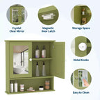 Wall-Mounted Bathroom Cabinet with Mirror Door and Adjustable Shelves