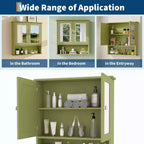 Wall-Mounted Bathroom Cabinet with Mirror Door and Adjustable Shelves