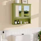Wall-Mounted Bathroom Cabinet with Mirror Door and Adjustable Shelves