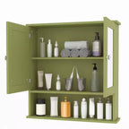 Wall-Mounted Bathroom Cabinet with Mirror Door and Adjustable Shelves