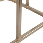C-Shaped Metal Side Table with Polished Stone Top