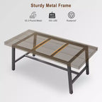 71-Inch Dining Table with Metal Frame, Seats 6 to 8