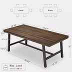 71-Inch Dining Table with Metal Frame, Seats 6 to 8