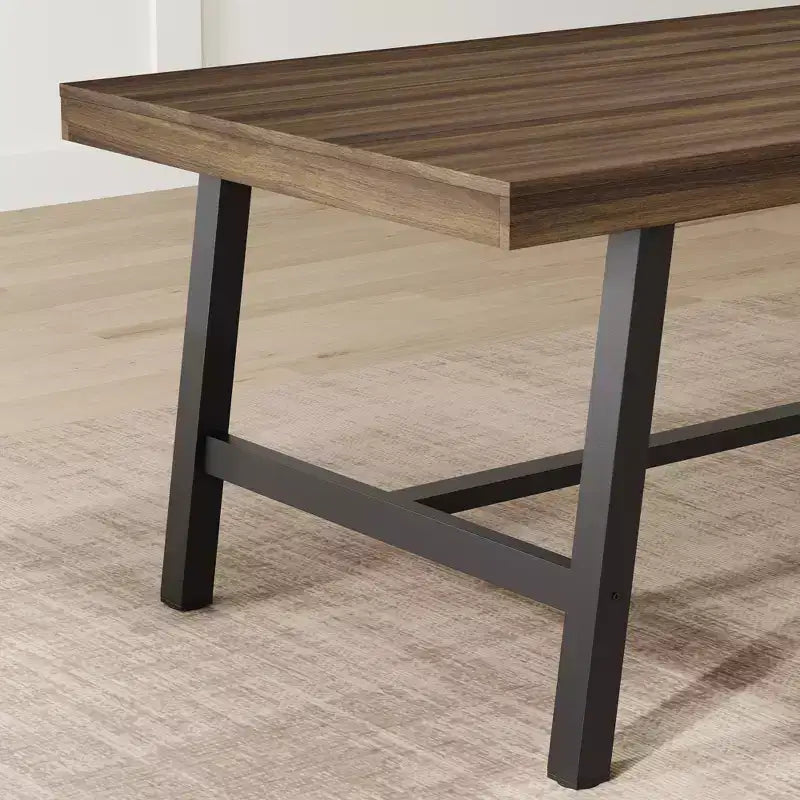 71-Inch Dining Table with Metal Frame, Seats 6 to 8