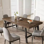 71-Inch Dining Table with Metal Frame, Seats 6 to 8