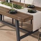 71-Inch Dining Table with Metal Frame, Seats 6 to 8