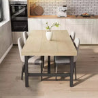 71-Inch Dining Table with Metal Frame, Seats 6 to 8