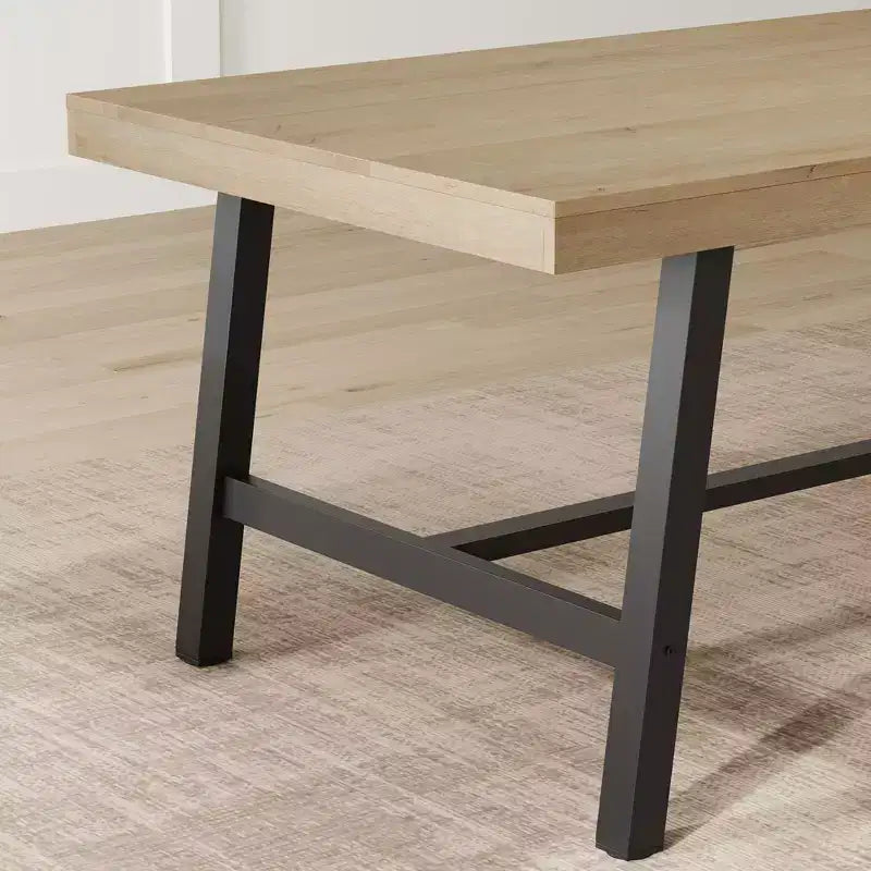 71-Inch Dining Table with Metal Frame, Seats 6 to 8