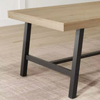 71-Inch Dining Table with Metal Frame, Seats 6 to 8