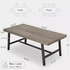 71-Inch Dining Table with Metal Frame, Seats 6 to 8