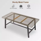71-Inch Dining Table with Metal Frame, Seats 6 to 8