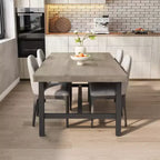71-Inch Dining Table with Metal Frame, Seats 6 to 8