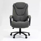 High-Back Cotton Fabric Office Chair with Lumbar Support, Gray