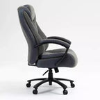 High-Back Cotton Fabric Office Chair with Lumbar Support, Gray