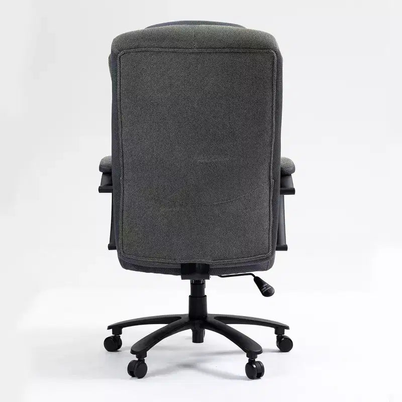 High-Back Cotton Fabric Office Chair with Lumbar Support, Gray