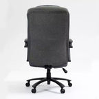 High-Back Cotton Fabric Office Chair with Lumbar Support, Gray