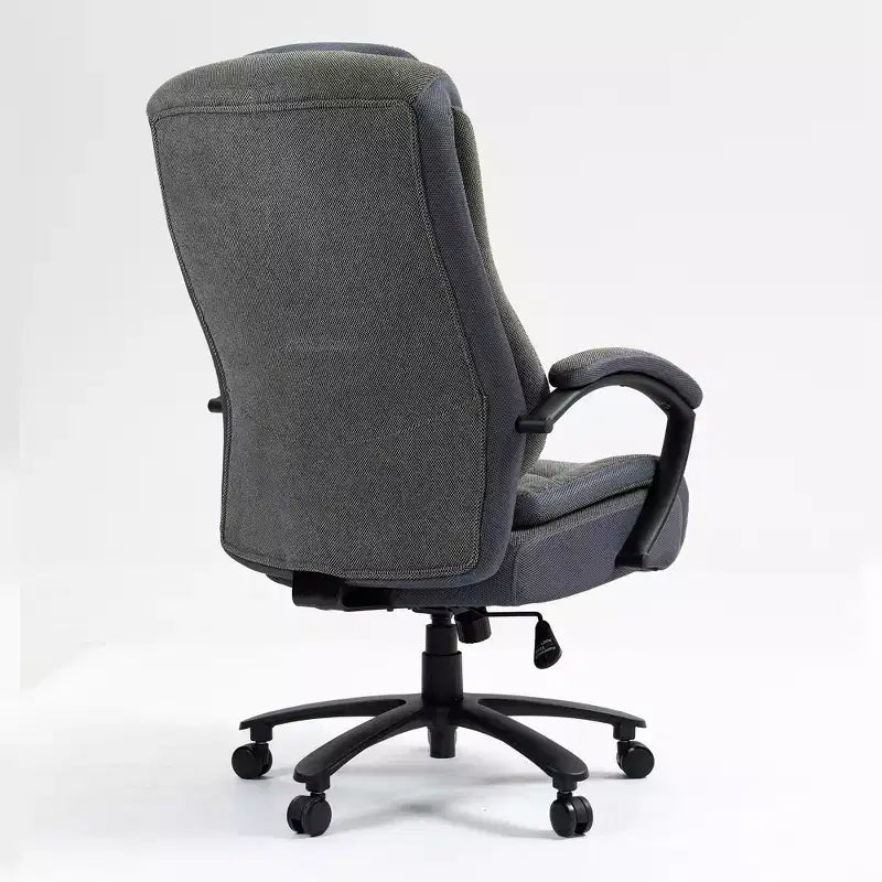High-Back Cotton Fabric Office Chair with Lumbar Support, Gray