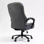 High-Back Cotton Fabric Office Chair with Lumbar Support, Gray