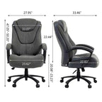 High-Back Cotton Fabric Office Chair with Lumbar Support, Gray