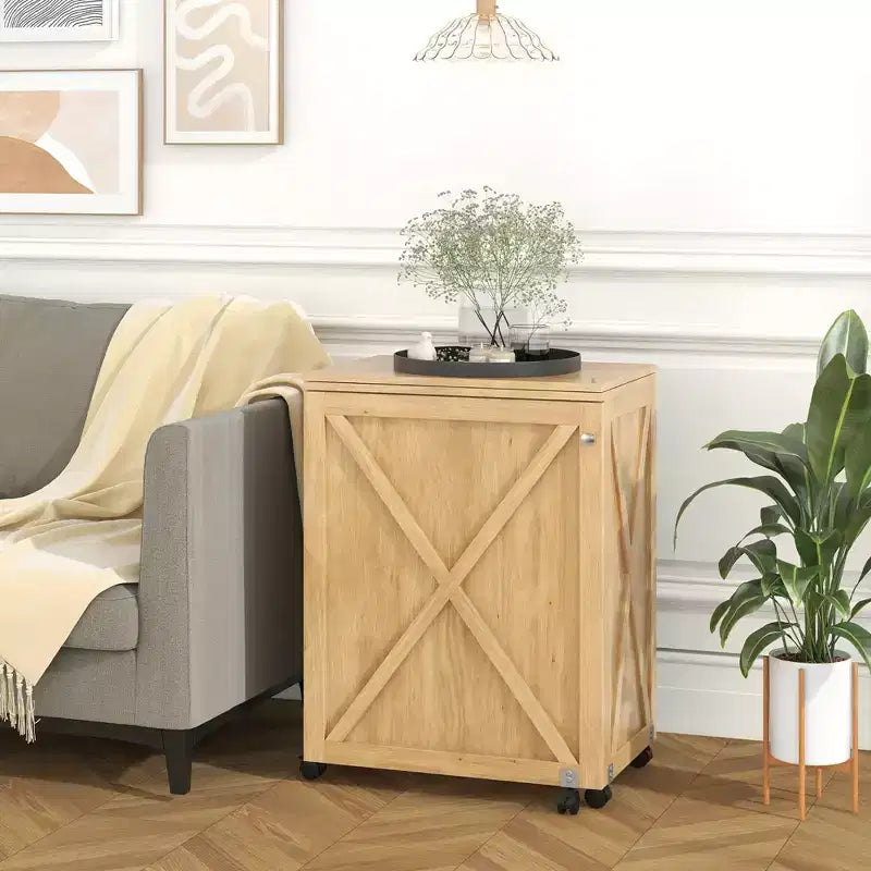 Folding Sewing Table with Storage Trays, Pegs, and Lockable Wheels
