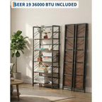 5-Tier Folding Bookshelf with Vintage Industrial Style