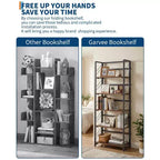 5-Tier Folding Bookshelf with Vintage Industrial Style