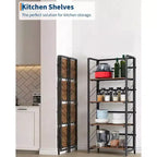 5-Tier Folding Bookshelf with Vintage Industrial Style