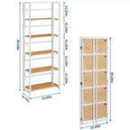 5-Tier Folding Bookshelf with Vintage Industrial Style