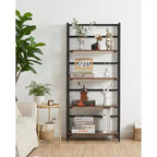 5-Tier Folding Bookshelf with Vintage Industrial Style
