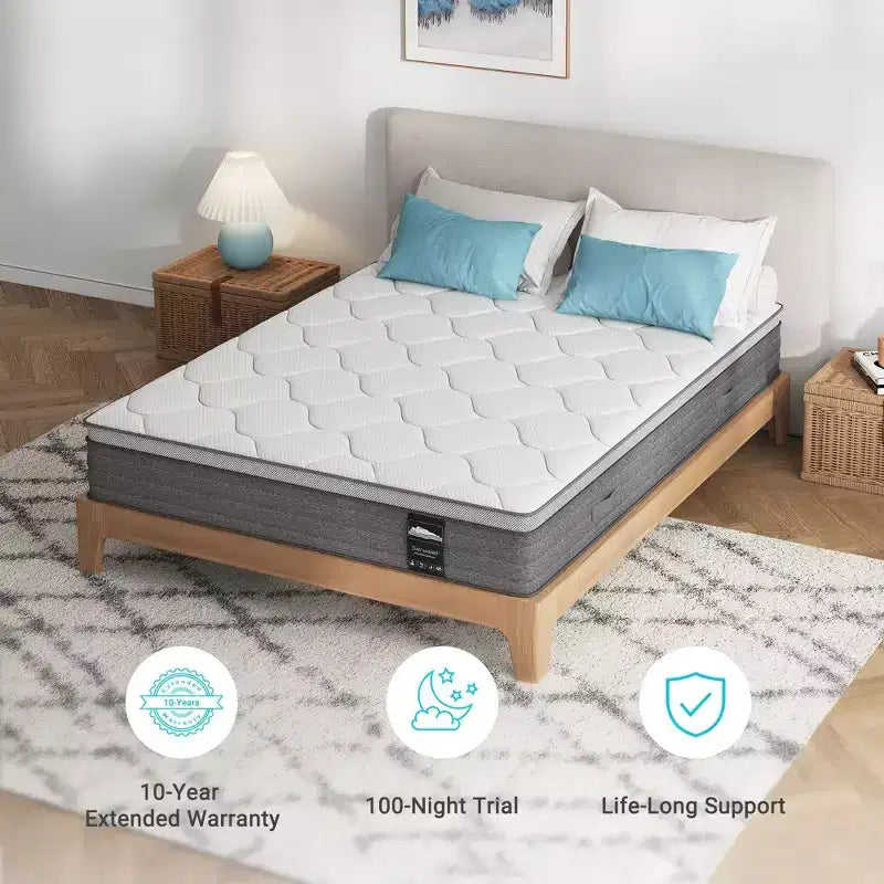 10-Inch Hybrid Mattress with 5-Zone Pocket Coil Support