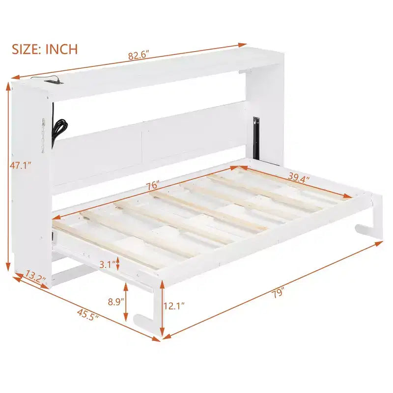Letto a scomparsa pieghevole con illuminazione sotto il letto e presa integrata