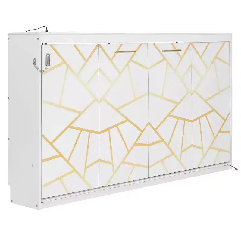 Side-Folding Murphy Bed with Under-Bed Lighting and Built-In Outlet