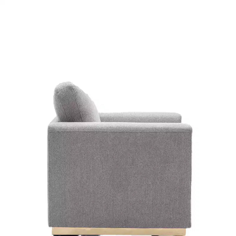 77-Inch Gray Linen 2-Seat Sofa with Metal Base