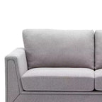 77-Inch Gray Linen 2-Seat Sofa with Metal Base