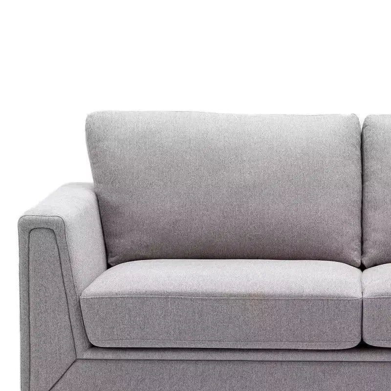 77-Inch Gray Linen 2-Seat Sofa with Metal Base