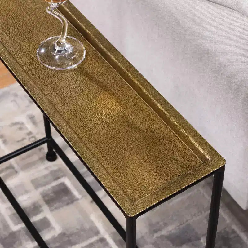 Metal Accent Side Table with Removable Tray, Fully Assembled