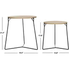 Round MDF End Table with Iron Base, Industrial Style