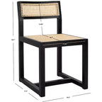 Elm Wood and Cane Dining Chair, Armless, 275 lb Capacity