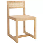 Elm Wood and Cane Dining Chair, Armless, 275 lb Capacity