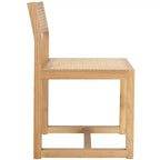 Elm Wood and Cane Dining Chair, Armless, 275 lb Capacity