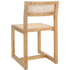 Elm Wood and Cane Dining Chair, Armless, 275 lb Capacity