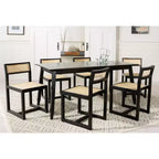 Elm Wood and Cane Dining Chair, Armless, 275 lb Capacity
