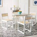 Elm Wood and Cane Dining Chair, Armless, 275 lb Capacity