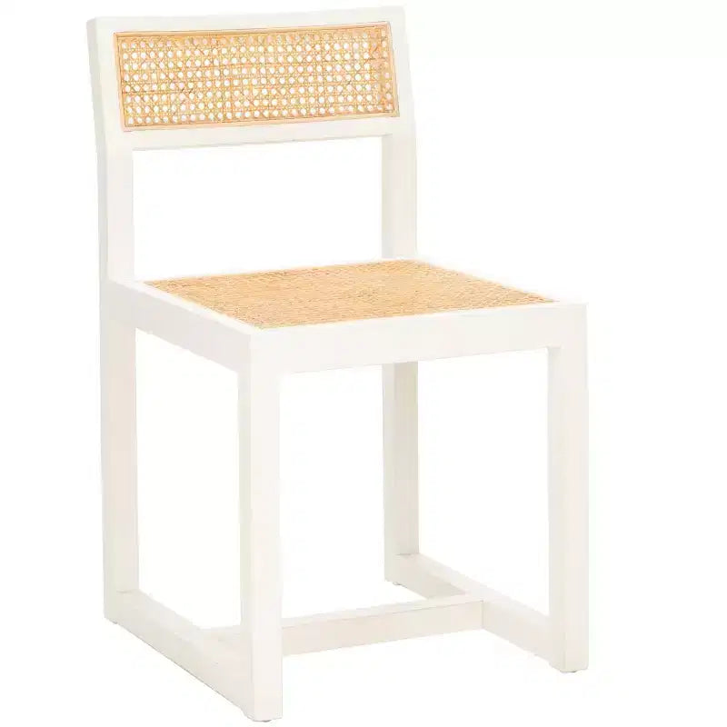 Elm Wood and Cane Dining Chair, Armless, 275 lb Capacity
