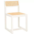 Elm Wood and Cane Dining Chair, Armless, 275 lb Capacity
