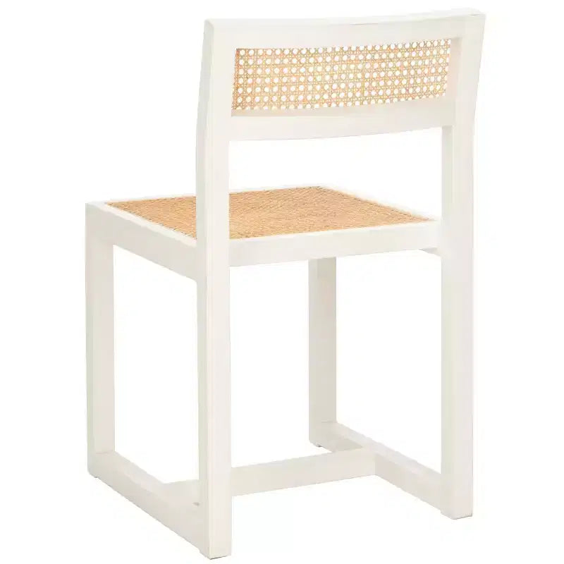 Elm Wood and Cane Dining Chair, Armless, 275 lb Capacity