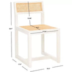 Elm Wood and Cane Dining Chair, Armless, 275 lb Capacity