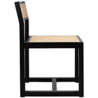 Elm Wood and Cane Dining Chair, Armless, 275 lb Capacity